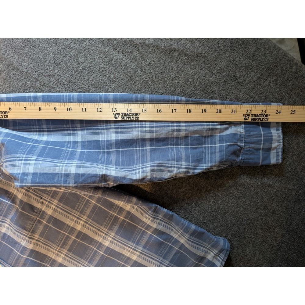 Charles Tyrwhitt Shirt Men's Large Slim Fit Blue Plaid Long Sleeve Button Down - Picture 5 of 10